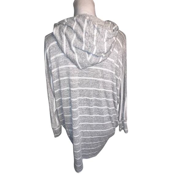 Market & Spruce Karlotta Women’s Size M Striped Hooded Dolman Oversized Knit Top - Picture 2 of 8